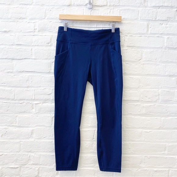 Lululemon || Time To Sweat Crop 23" True Navy 8 - Picture 1 of 9
